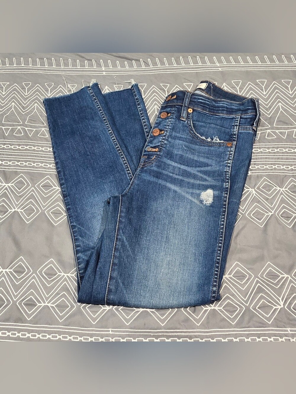 Madewell 10" High Rise Skinny Distressed Jeans Size 27